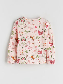 Bisiklet Yaka Bask?l? K?z Bebek Ti??rt