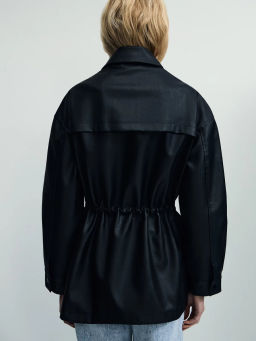 Парка на кулиске из искусственной кожи / Zarina  фото 6