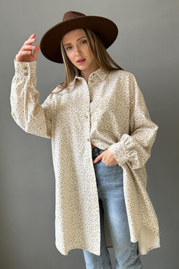 Рубашка женская HUG077/02/Молочный, коричневый - Rise фото 7