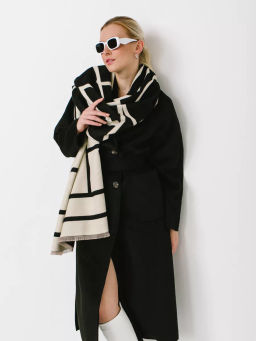 В составе шерсть и кашемир! теплый двусторонний палантин - Tantino фото 21