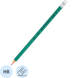 Карандаш чернографитный Attache плаcтик, с ластиком, HB, зеленый корпус  фото 2