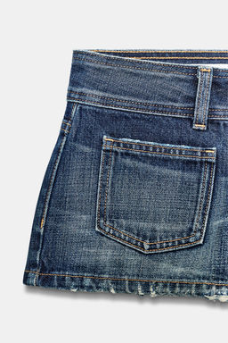 SHORTS MINI DENIM TRF TIRO BAJO / Marino