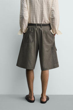 BERMUDA CARGO RELAXED WIDE FIT / Tostado oscuro