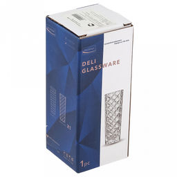 Ваза стеклянная для цветов "Сезон" 300мл, 6х6х15,6см, основание 4,8х4,8см, мозаика, в коробке, "Делисога (Delisoga)" (Китай)