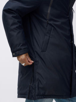 Парка мужская зимняя удлиненная темно-синего цвета 8385TS