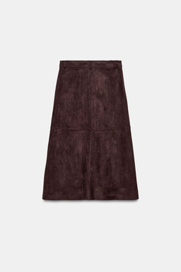 FALDA CAPA EFECTO ANTE / Marr?n chocolate - Zara фото 5