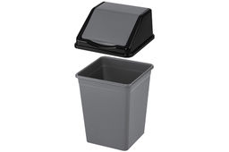 Ведро для мусора с подвижной крышкой 5 л 19*19*27 см квадратное серый/черный (940518) - Elan gallery фото 7