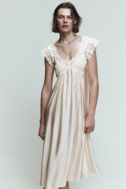 SATIN LACE CAMISOLE DRESS