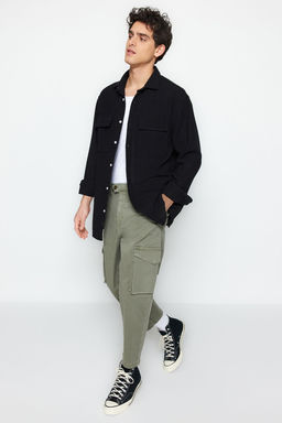 TRENDYOL MAN Ekru Oversize Fit Keten Dokulu Cift Cepli Ceket Gomlek TMNSS23GO00089 - Trendyolmilla фото 9