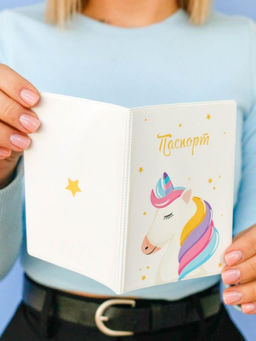 ОБЛОЖКА ДЛЯ ПАСПОРТА Caramel Unicorn, плотность 560 мкм