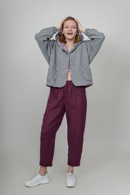 Бомбер из муслина с эффектом крэш.