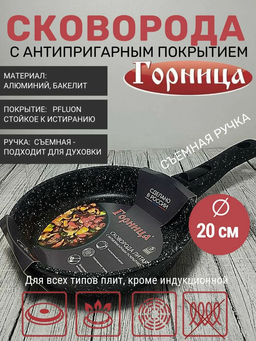 Сковорода ГРАНИТ 20см со съемной ручкой