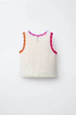 TOP PUNTO CROCHET CONTRASTES / Crudo - Zara фото 4