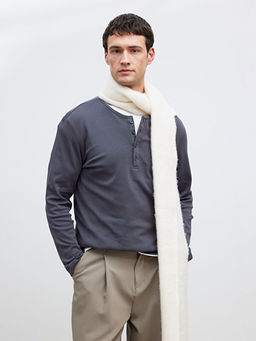 D??meli Bisiklet Yaka Yaka Uzun Kollu Erkek Ti??rt