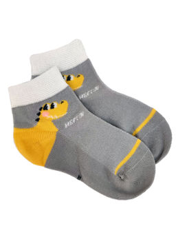 Детские носки 3-5 лет 15-18 см Серые, Сеточка Жёлтый Дино