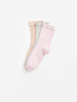 ?i?ekli K?z ?ocuk Soket ?orap 3l? - Waikiki фото 2