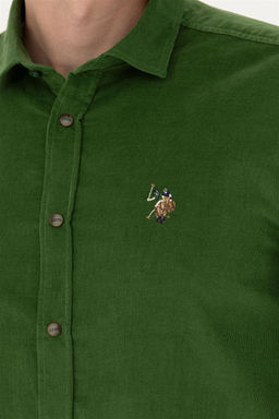 U. S. Polo Assn / Мужская зеленая рубашка с длинным рукавом - U.s. polo assn фото 7