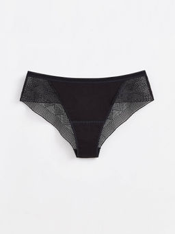 CONTE Трусы бикини из хлопка с итальянским кружевом DEMURE LB 1278 black - Conte elegant фото 3