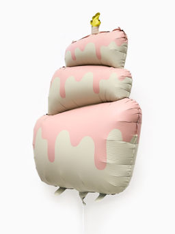 Воздушные шары "Розовый тортик" фольга, латекс, набор 12 штук