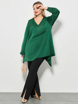 Блузка 0123-8а тёмно-зелёный - Aquarell фото 12