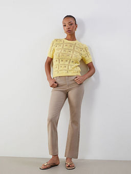 Crop Flare Kad?n Jean Pantolon