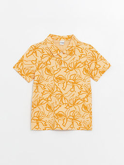 Polo Yaka Bask?l? K?sa Kollu Erkek ?ocuk Ti??rt