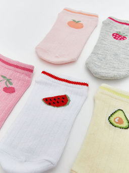 Desenli K?z ?ocuk Patik ?orap 5li