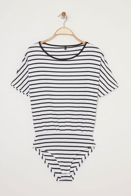 TRENDYOLMILLA Siyah Cizgili Truvakar Kol Relaxed/Rahat Kal?p Orme Body TWOSS25BD00020  фото 6