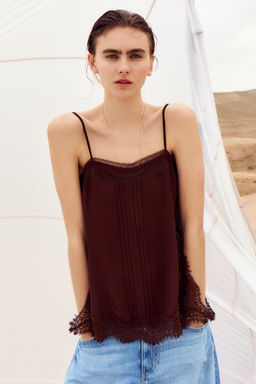 Top de tirantes con ribetes de encaje - H&m фото 3
