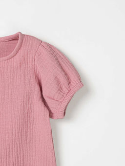 Ромпер муслиновый с рукавом-фонариком "Сакура" 0+