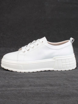 05-PDD200-1 WHITE Кроссовки женские (натуральная кожа)