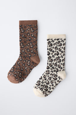 PACK OF 2 LONG ANIMAL PRINT SOCKS - Zara фото 4