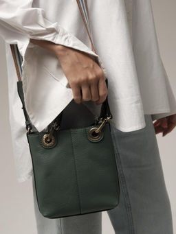 Сумка кожаная кросс-боди Deboro 30347 минт