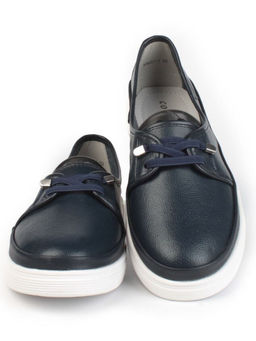 03-A5657-1 DK. BLUE Полуботинки женские (натуральная кожа)