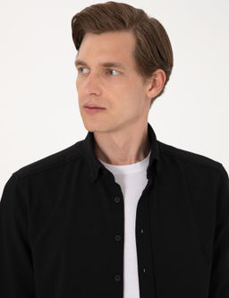 Siyah Slim Fit Uzun Kollu G_mlek - Pierre cardin фото 2