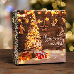 Цена за 5 шт. Коробка складная, крышка-дно Исполнение желаний 20 х 20 х 6 см