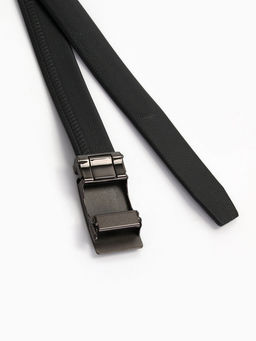Ремень мужской длинный 130 см, регулируемая длина, ширина 3.5 см, пряжка автомат, чёрный