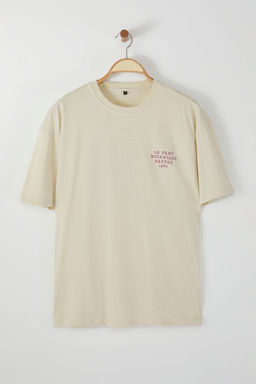 TRENDYOL MAN Lacivert Oversize/Genis Kesim S?rt Kabar?k Yaz? Bask?l? %100 Pamuklu T-shirt TMNSS24TS00052 - Trendyolmilla фото 22