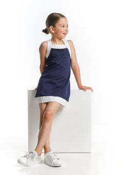Сарафан летний для девочки UD 0822 син/белый - Mini maxi фото 3