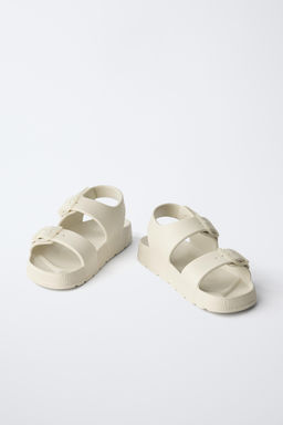 SANDALIA ENGOMADA HEBILLAS / Blanco Crudo - Zara фото 3