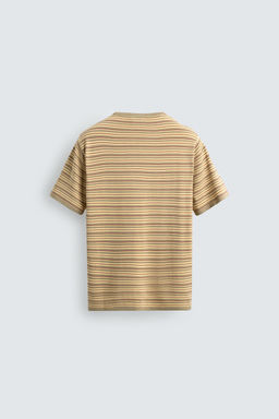 CAMISETA JACQUARD RAYAS / Amarillo
