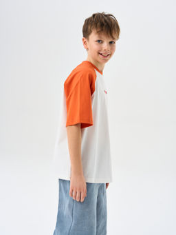 Футболка Колор блок Молоко/Шторм 7+ - Bungly фото 6