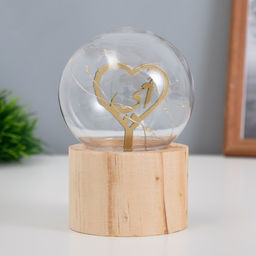 Фигурка светящаяся RISALUX «Сердце», LED-ночник, 3×AG10, шар-8 см, 6.5×6.5×11.5 см