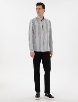 Siyah Regular Fit _izgili Uzun Kollu G_mlek - Pierre cardin фото 4