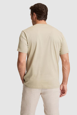 Erkek A__k Haki Regular Fit Bisiklet Yaka Basic Ti__rt