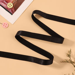 Резинка для бретелей, блестящая, 10 мм, 50±0.5 м, чёрная