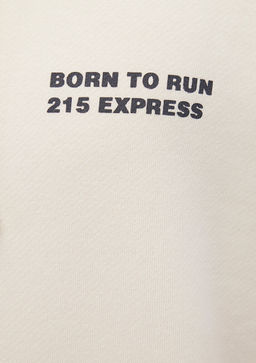 S?rt Bask?l? Kapusonlu Bej Sweatshirt - Mavi фото 7