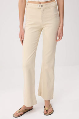 Ekru Yuksek Bel Orta Esnek Flare Ispanyol Paca Jeans TWOSS26JE00276 - Trendyolmilla фото 3