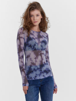 Джемпер женский фиолетовый в технике тай-дай тай-дай на сиреневом 302848 - Mark formelle фото 2