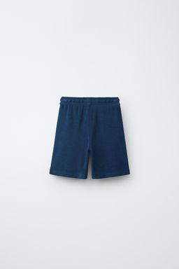 CONJUNTO POLO Y BERMUDA EFECTO TOALLA / Azul